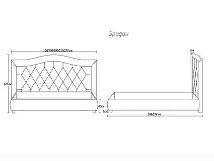 Кровать Димакс Эридан Сапфир с подъемным механизмом 140х190
