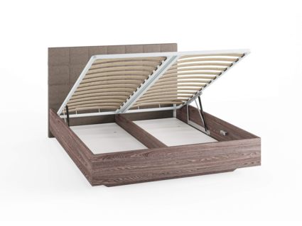 Кровать Сонум Luiza Ясень Ориноко + Кашемир Бежевый (с подъемным механизмом) 80х200