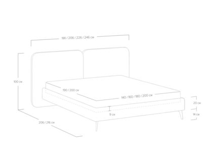 Кровать Сонум Brooklyn Рогожка Деним 180х190