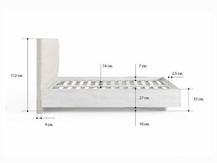 Кровать Сонум Vena Ясень Ориноко + Кашемир Латте (с подъемным механизмом) 80х200